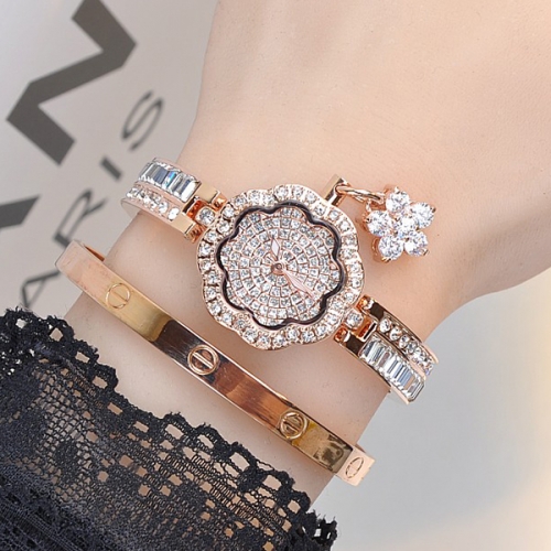 Luxury Stainless Steel Crystals Ladies Watch