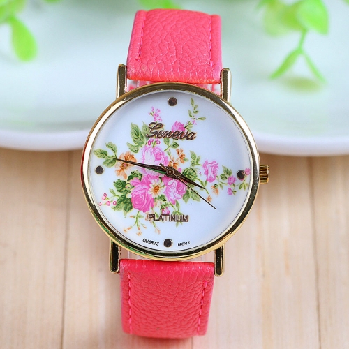 Ladies Leather Watch Vintage Rose
