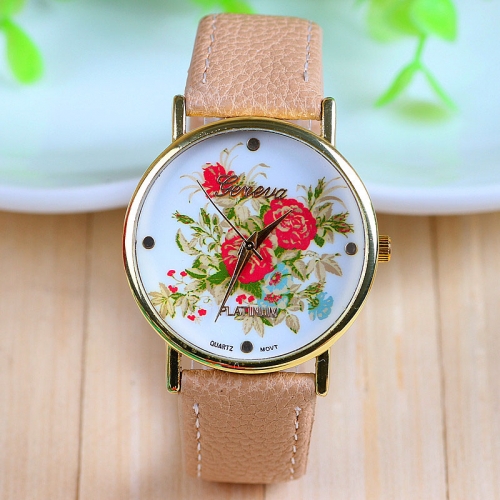 Ladies Leather Watch Vintage Beige