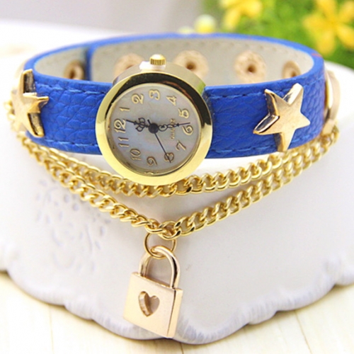 Ladies Leather Watch Love Lock