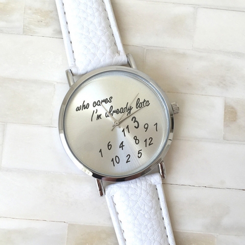 Leather Strap Ladies Watch Who Care