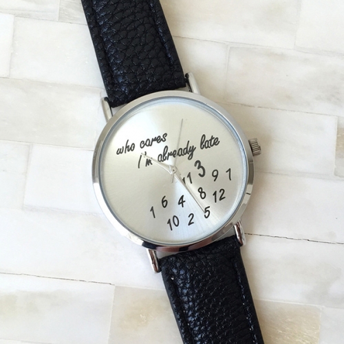 Leather Strap Ladies Watch Who Care
