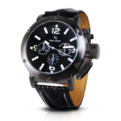 Luxury Men's Leather Strap Watch