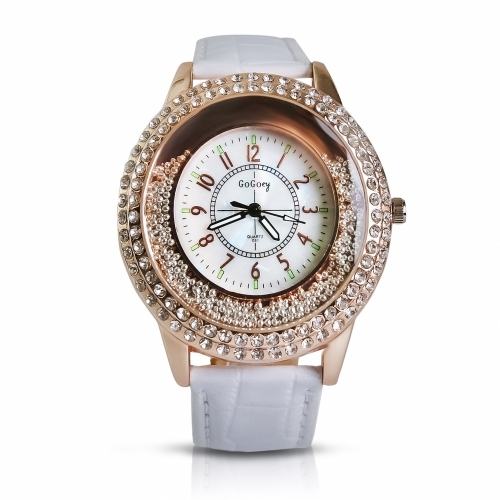 Ladies Leather Watch Pearls