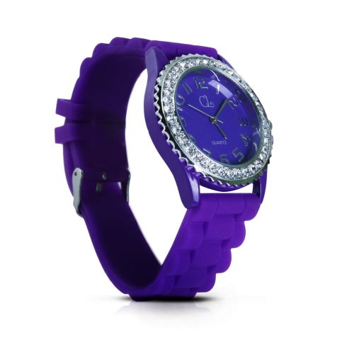 Silicone Strap Crystals Watch