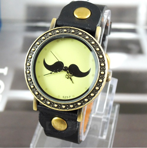 Ladies Leather Watch Moustache