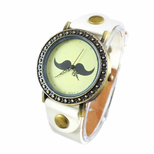 Ladies Leather Watch Moustache